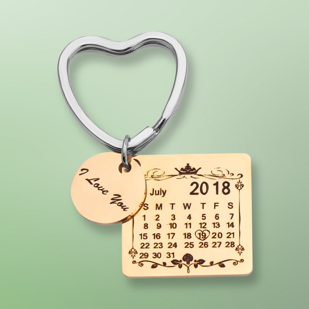 Personalized Date Calendar Message Tag Keychain | Jovivi