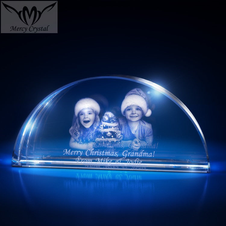 Crystal  Photo : custom  laser engraving crystal sphere