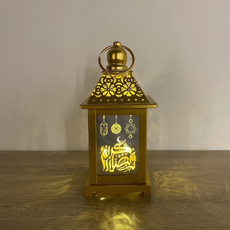Ramadan Lantern : Islamic Lamp wrought Iron Wind Lantern Crafts Arabian Lantern Study Lighting
