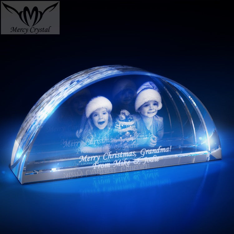 Crystal  Photo : custom  laser engraving crystal sphere