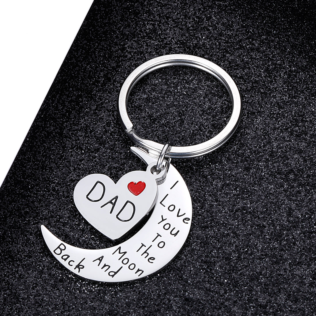 Stainless Steel Love Moon Keychain Private Custom Tag Creative Small Gifts