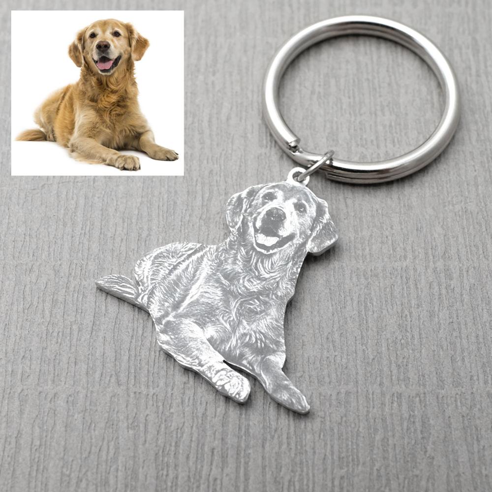 Custom Keychain Picture Keyring Dog Photo  Pet Memo