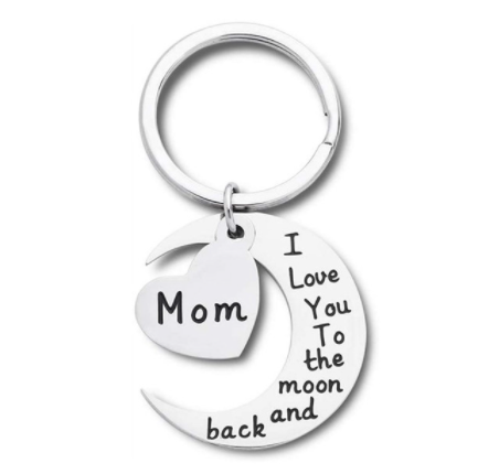 Stainless Steel Love Moon Keychain Private Custom Tag Creative Small Gifts