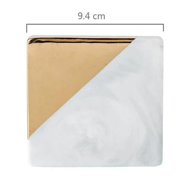 gold-plated ceramic coasters Marble