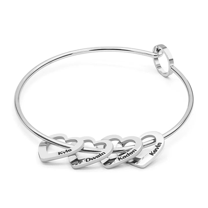 Silver heart bracelets silver