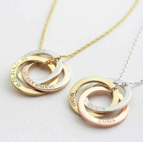 Personalized Linked Circle Necklace