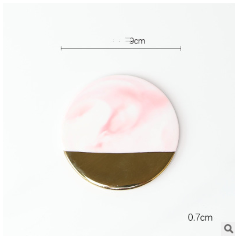 Marble Grain Gold Plating Ceramic Coaster 