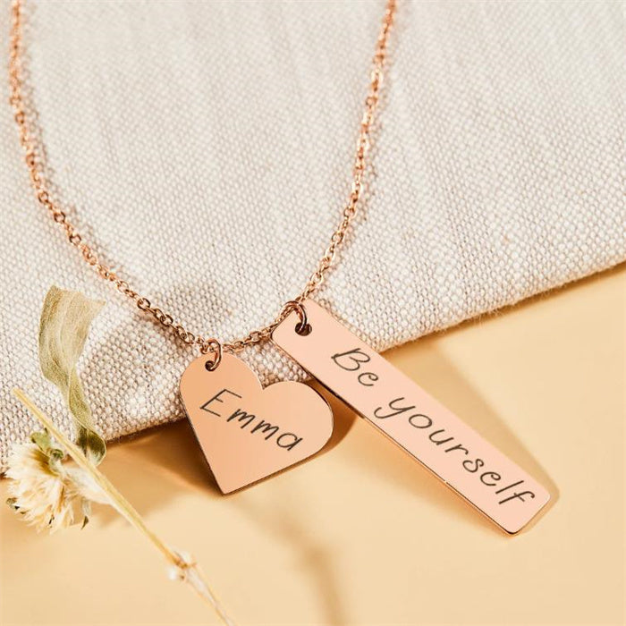 Personalized Heart Necklace with 2 Names